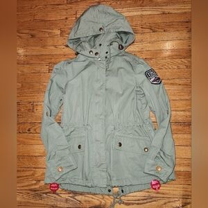 Filippa K Green Hooded Jacket with Patch